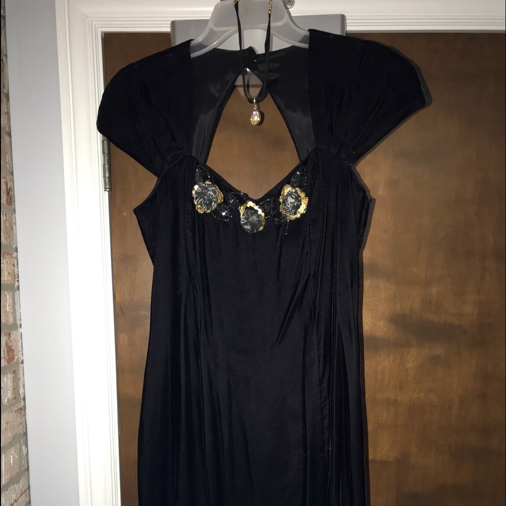 Blk Velvet cocktail dress velvet choker necklace